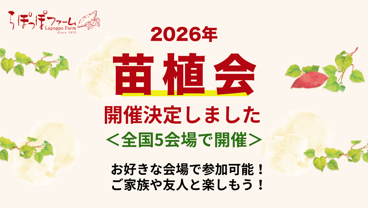 2026年 おいもの苗植会 開催決定！イベント参加者大募集！